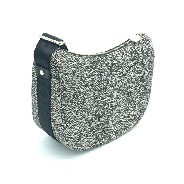 Borbonese Luna bag small natural/black - immagine 2