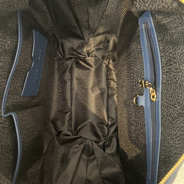 Borbonese Hobo blue in tessuto/pelle - immagine 3